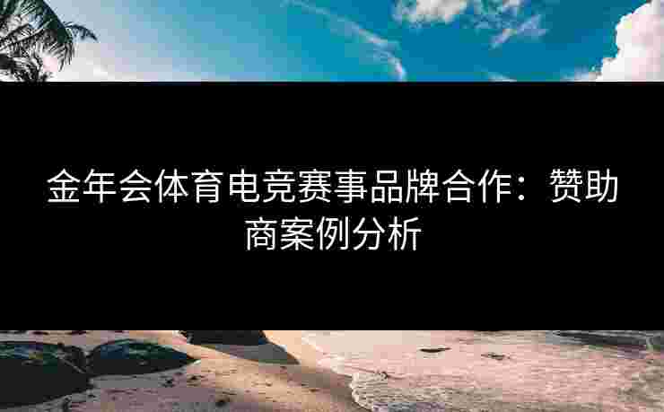 金年会体育电竞赛事品牌合作：赞助商案例分析